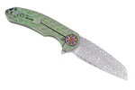 Curtiss Custom Knives F3 Wharny  Green PM milled Damasteel